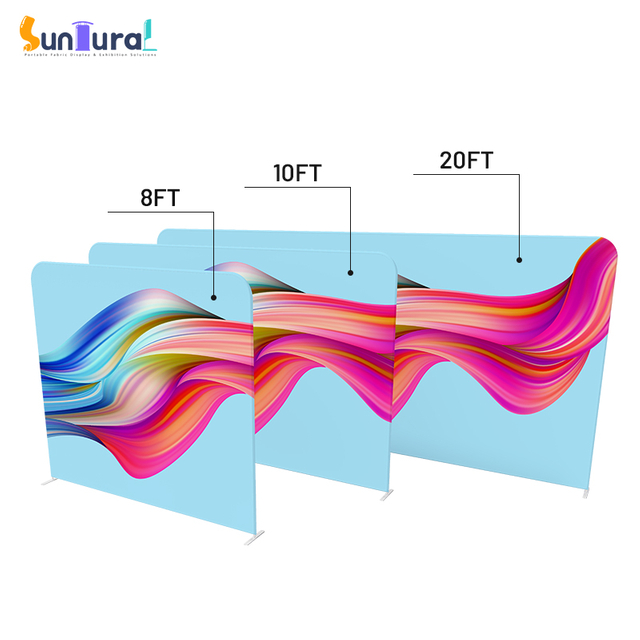 8FT Customize Free Design Straight Backdrop Tension Fabric Display
