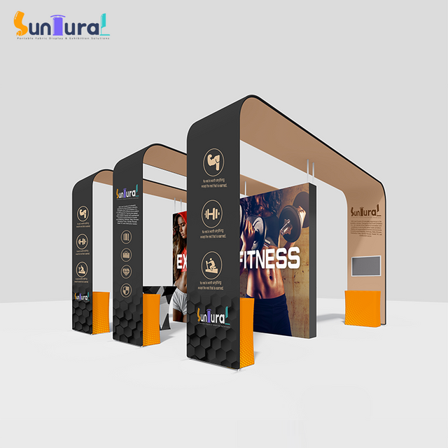 20x20 FT Tension Fabric Exhibit Booth Solution 1X27X3